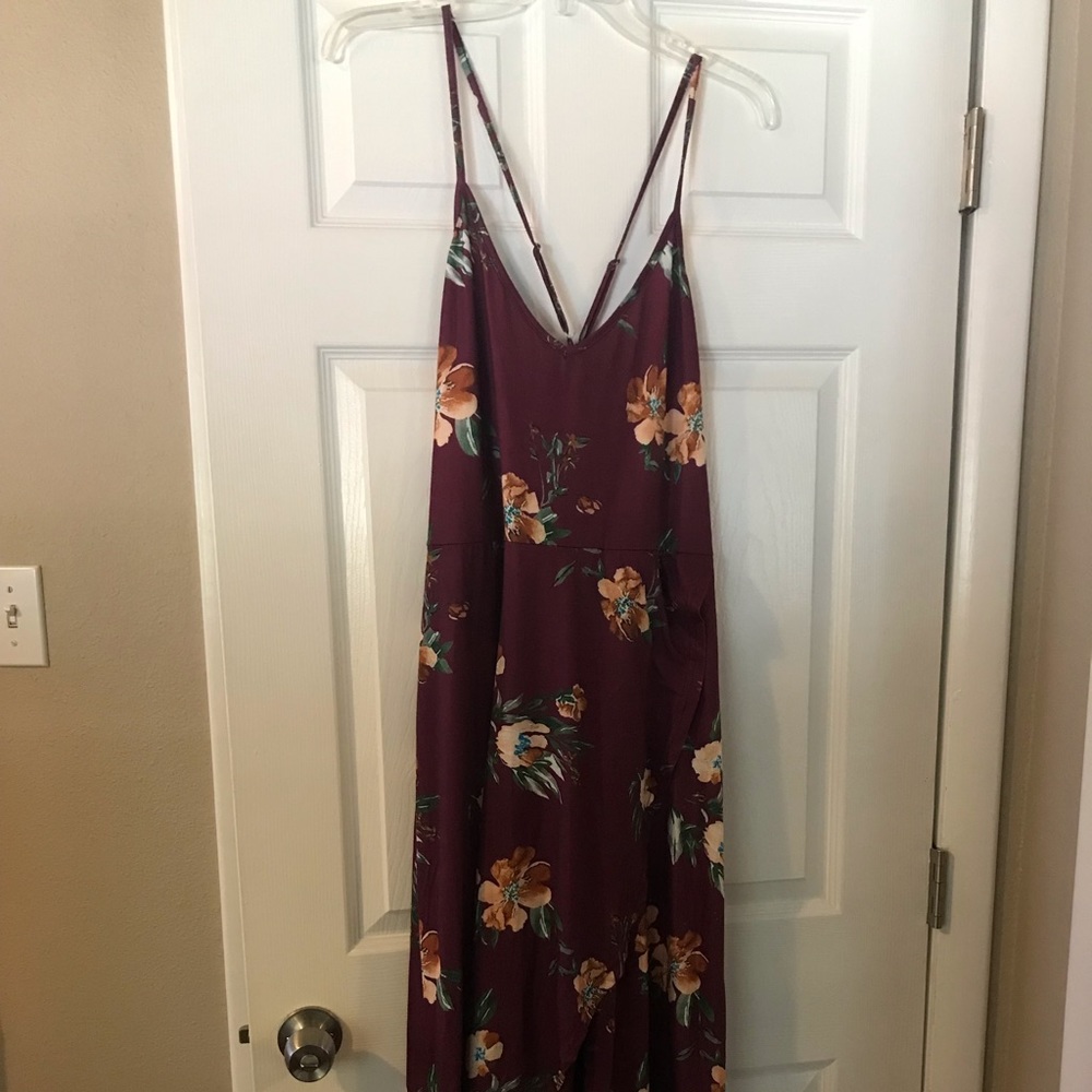High low cross strap floral dress size XL